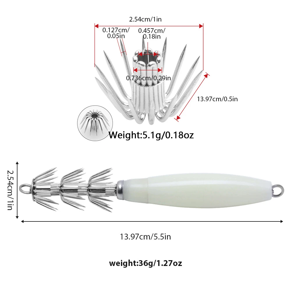 1 pc new large-sized squid hook, three-layer squid jig hook, 20g, 36g, 48g, multiple models of sea fishing hooks