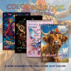 30 Sheets Stress Relief Coloring Book, 11.2x 8.3in,100gsm Thick Paper, Spiral Bound, Halloween Gift, Christmas Gift Option