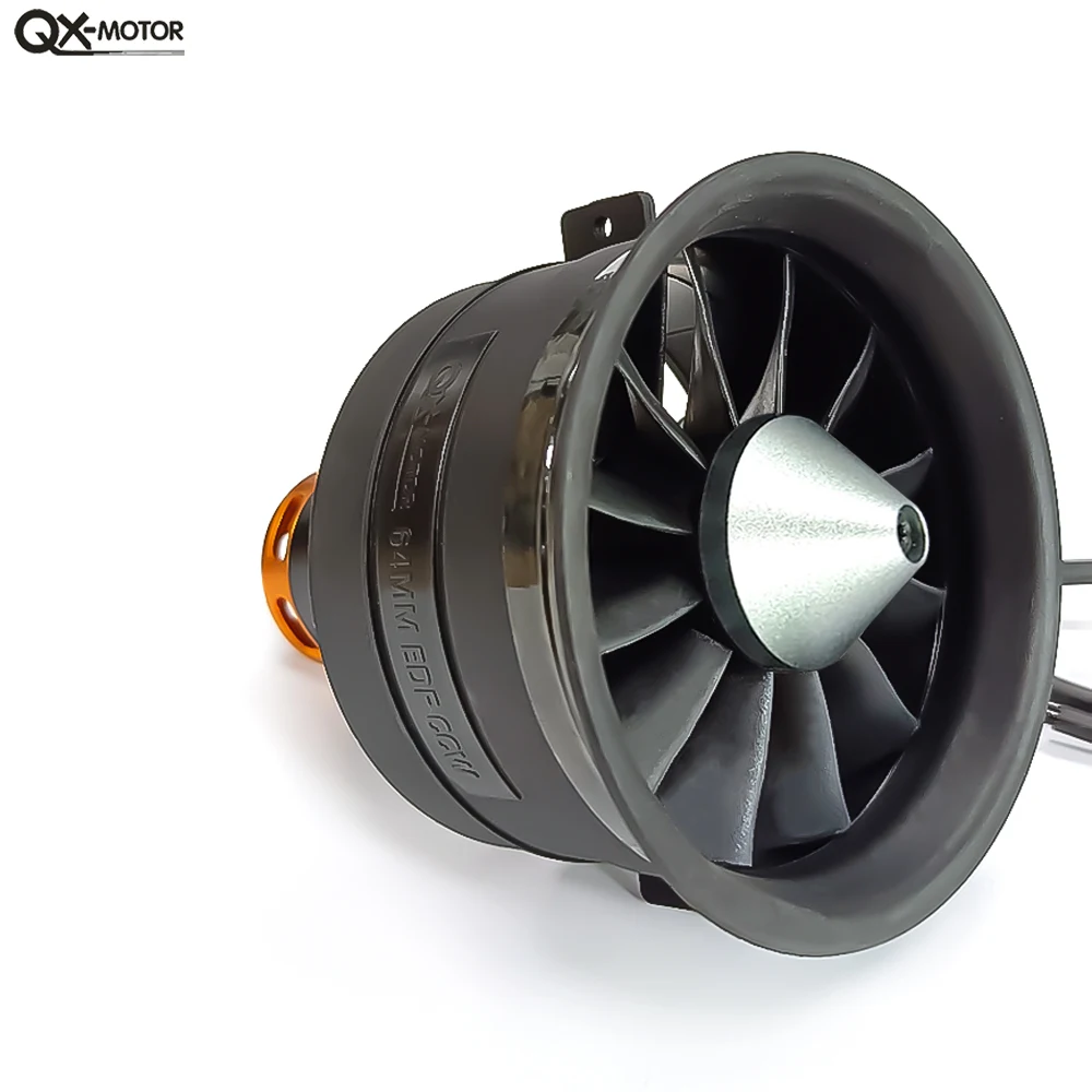 QX-MOTOR New Drone 64mm EDF 2100KV 2300KV 3300KV 4300KV Brushless Motor with 12 Blades Ducted Fan for RC Airplane Parts