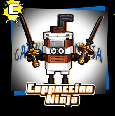 MOC Italian Brainrot Bricks Tung Tung Sahur Figures Tralalero