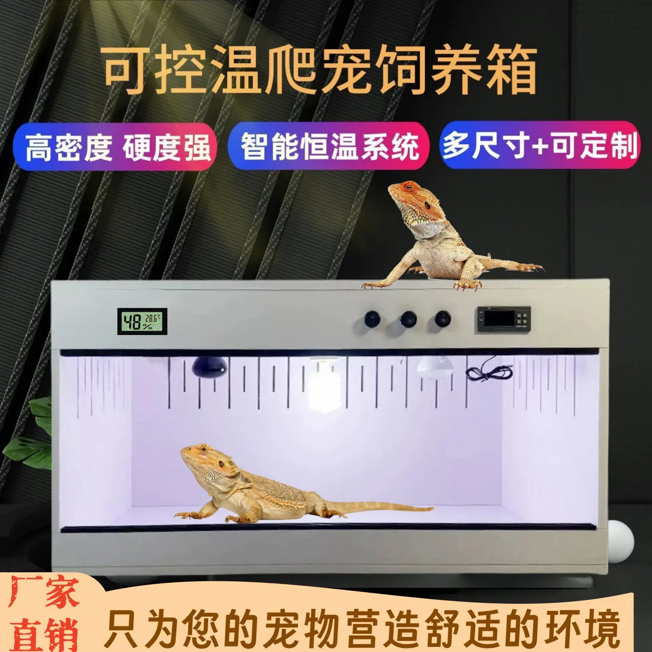 Climbing pet feeding box Constant temperature PVC climbing box Tortoise palace eyelash horn insulation box Reptile mane lion liz