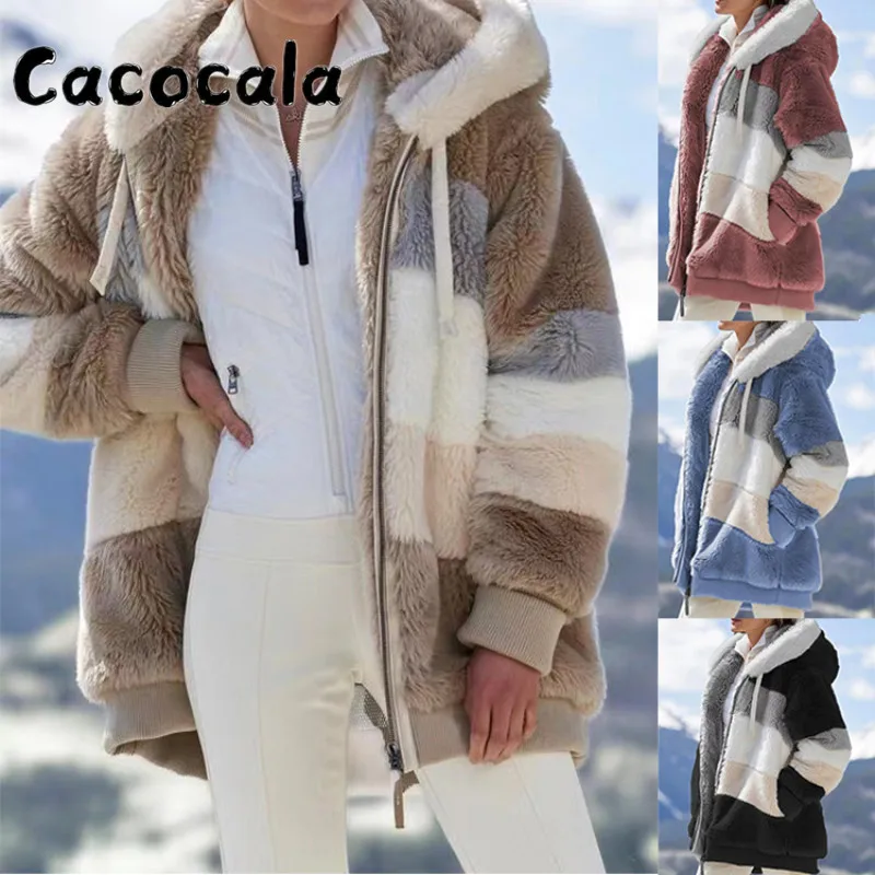 

2022 Women Winter Plus Size Long Teddy Jacket Warm Thick Fleece Faux Fur Coat Plush Teddy Coat Woman Coat Coat Fur Coat Casual