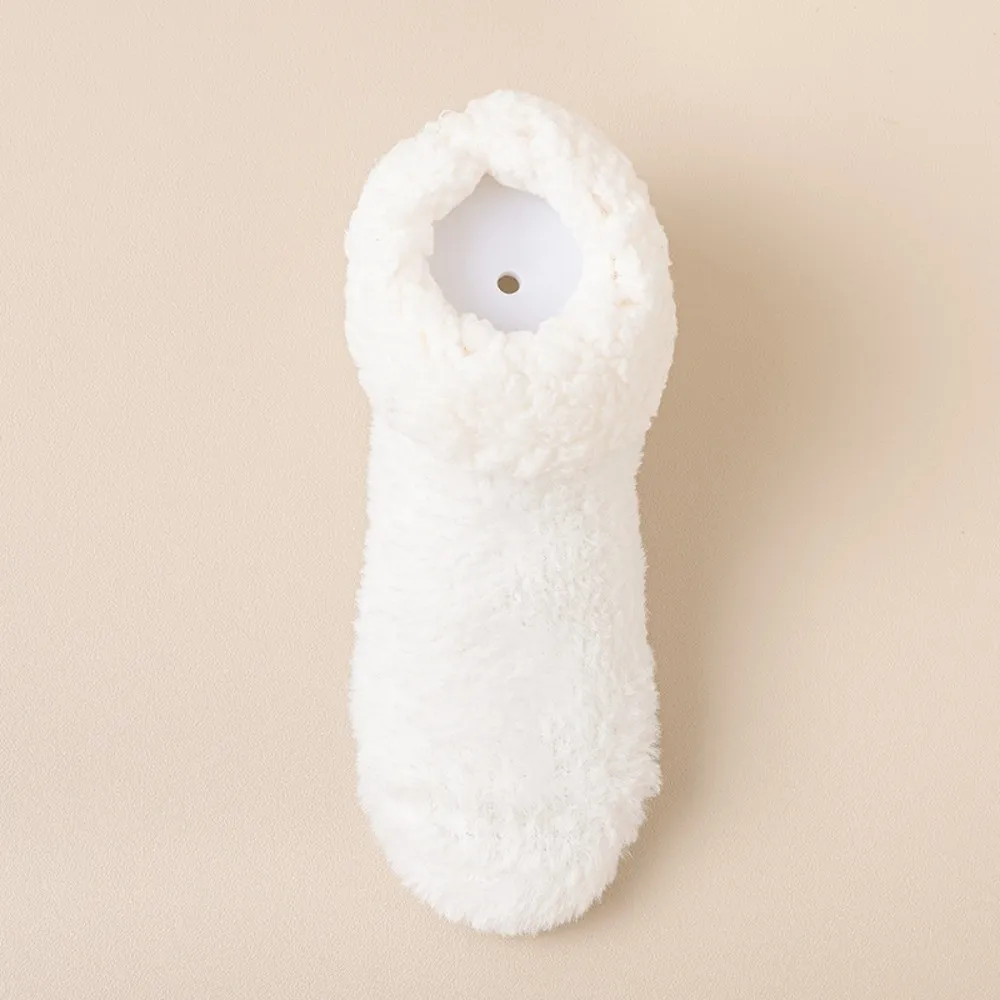 جوارب نوم من الصوف البربري قابلة للتنفس، جوارب أرضية ناعمة للارتداء الليلي، تحافظ على الدفء بلون سادة، أغطية للقدم في فصل الشتاء وقت النوم #2