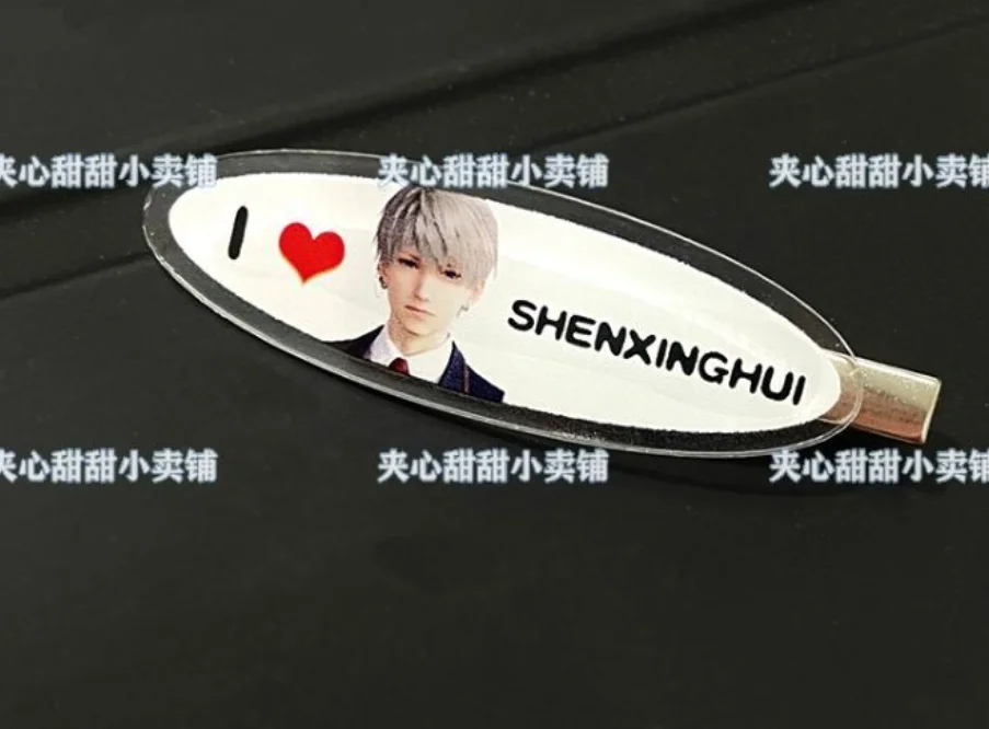 Anime love and deepspace rafayel sylus zayne caleb xavier Acrylic Hair Clips Side Barrettes Cute Cartoon Hair Ornament Gift view 3