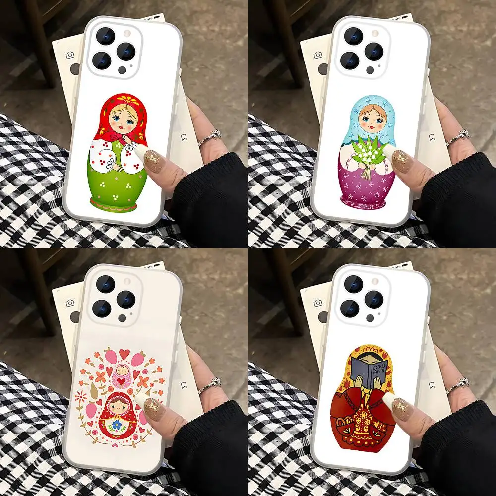 

Russian Dolls Matryoshka Phone Case For iPhone 17,16,15,14,13,12,11 Pro,Max,Plus,Mini,Air,E Magnetic Magsafe Frosted Transparent