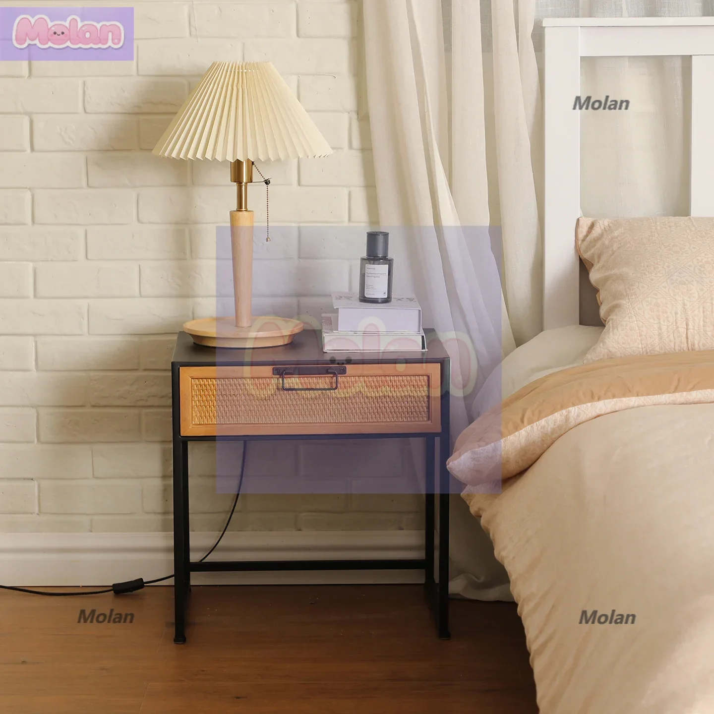 

Shu American simple wrought iron retro industrial style bedside table loft locker bedroom side cabinet storage locker