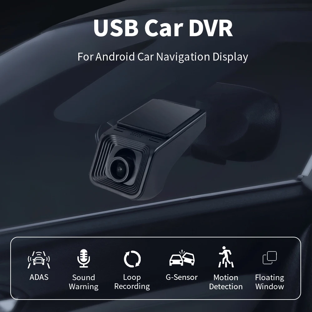 EKIY-USB ADAS DVR Dash Cam, Full HD 1080P, DVD Player Automotivo, Sistema de Navegação, Universal para Android