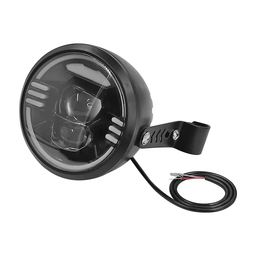 For Electric Bicycle Headlamp Low Beam High Beam 12V-48V LED Headlight Front Light Waterproof Flashlight E-Bike Accessories Part