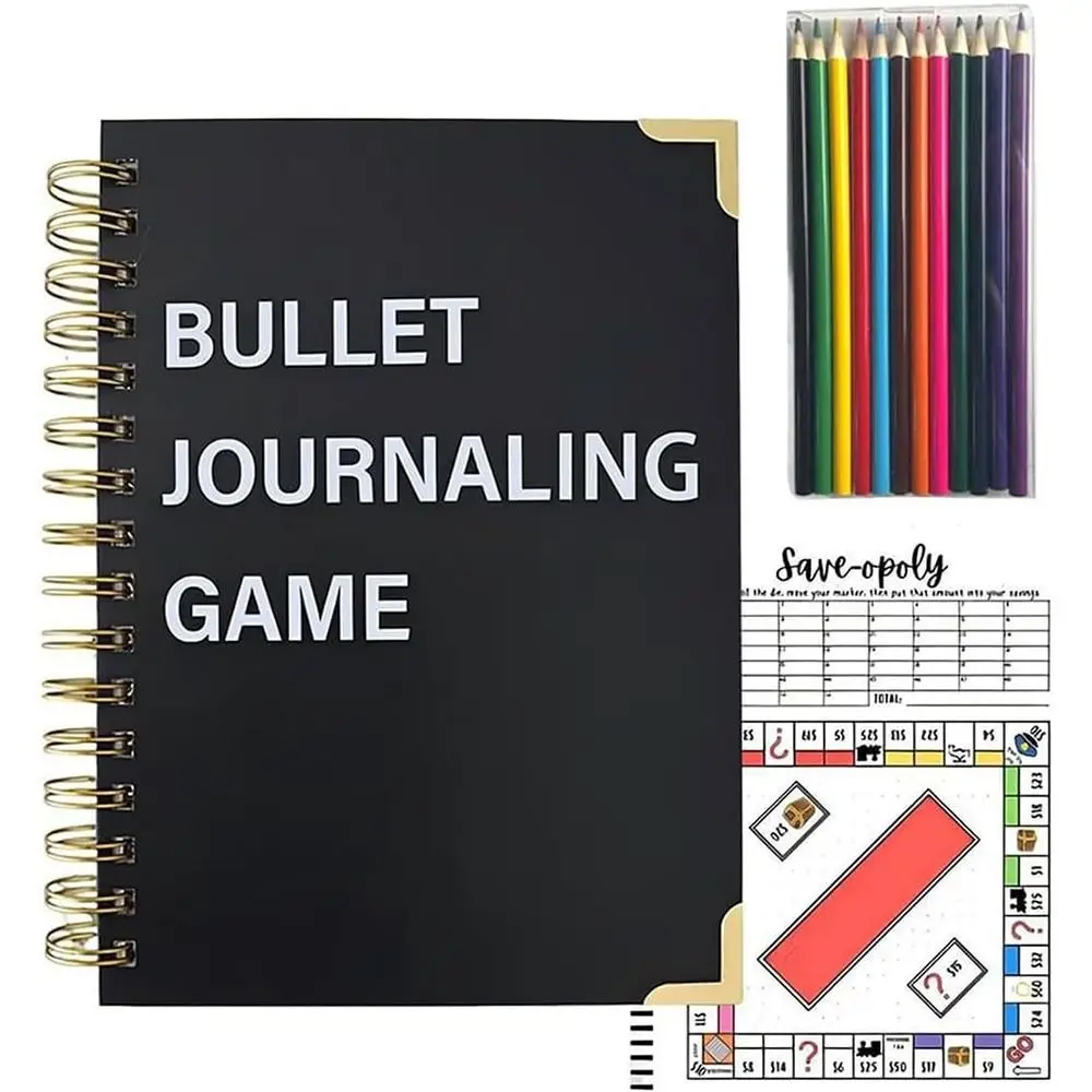 Paper Bullet Jornaling Game Notebook Budgeting Interactive Savings Challenge Planning Notebook Bullet Dotted Jornaling Notebook