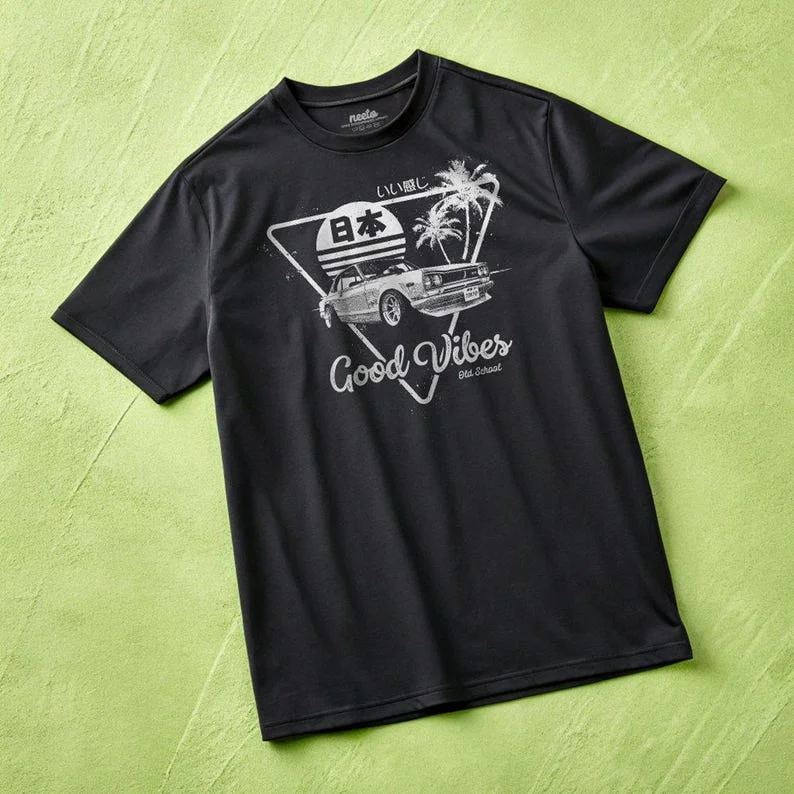 JDM Hakosuka T-shirt Vintage Japanese Car Shirt Vintage Japanese GTR Men's Women's Size Personality Vintage Short Sleeve Tops
