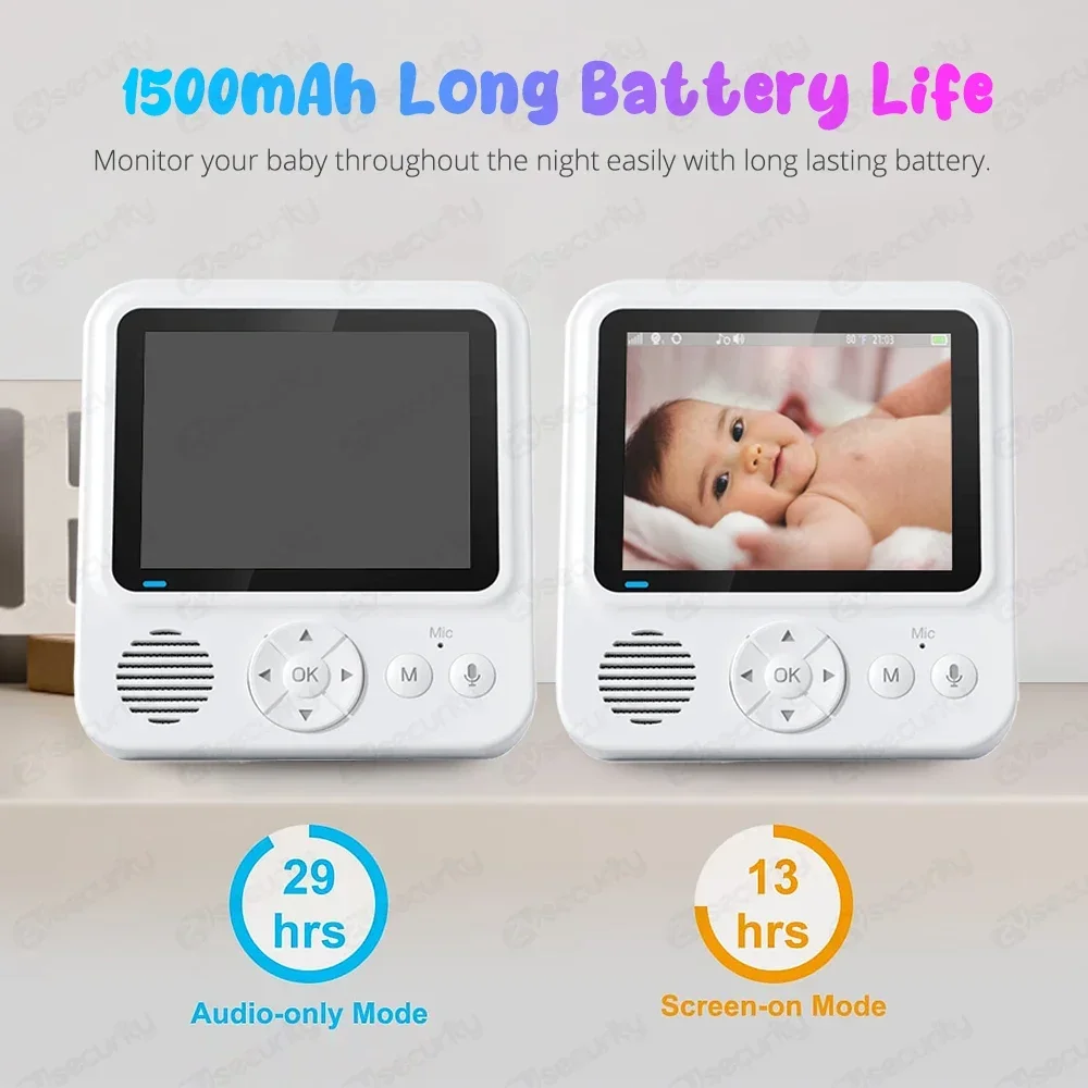 2.8 Inch IPS Screen HD Baby Monitor With Camera And Audio 2-way Talk IR Night Vision Portable Baby Phone Nanny Camera No Wi-Fi
