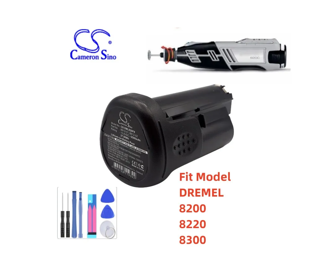 Power Tools Battery For DREMEL B812-01  B812-02 8200  8220  8300 Capacity 2500mAh / 27.00Wh Type  Li-ion  Volts   10.80V