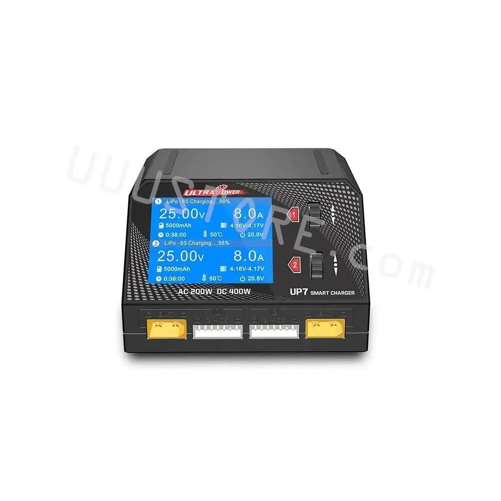 UltraPower UP7 AC200W DC400W 10A x 2 Dual Channel Balance Charger Discharger for 1~6S Lipo LiHV Lilon LiFe RC Models Battery