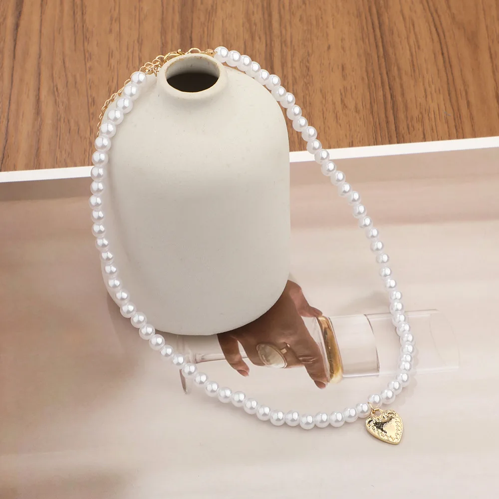 1Pcs Hot Selling New Pearl Heart Double-Layer Layered Collarbone Necklace, Fashionable and Sweet Temperament Women's Necklace image 5