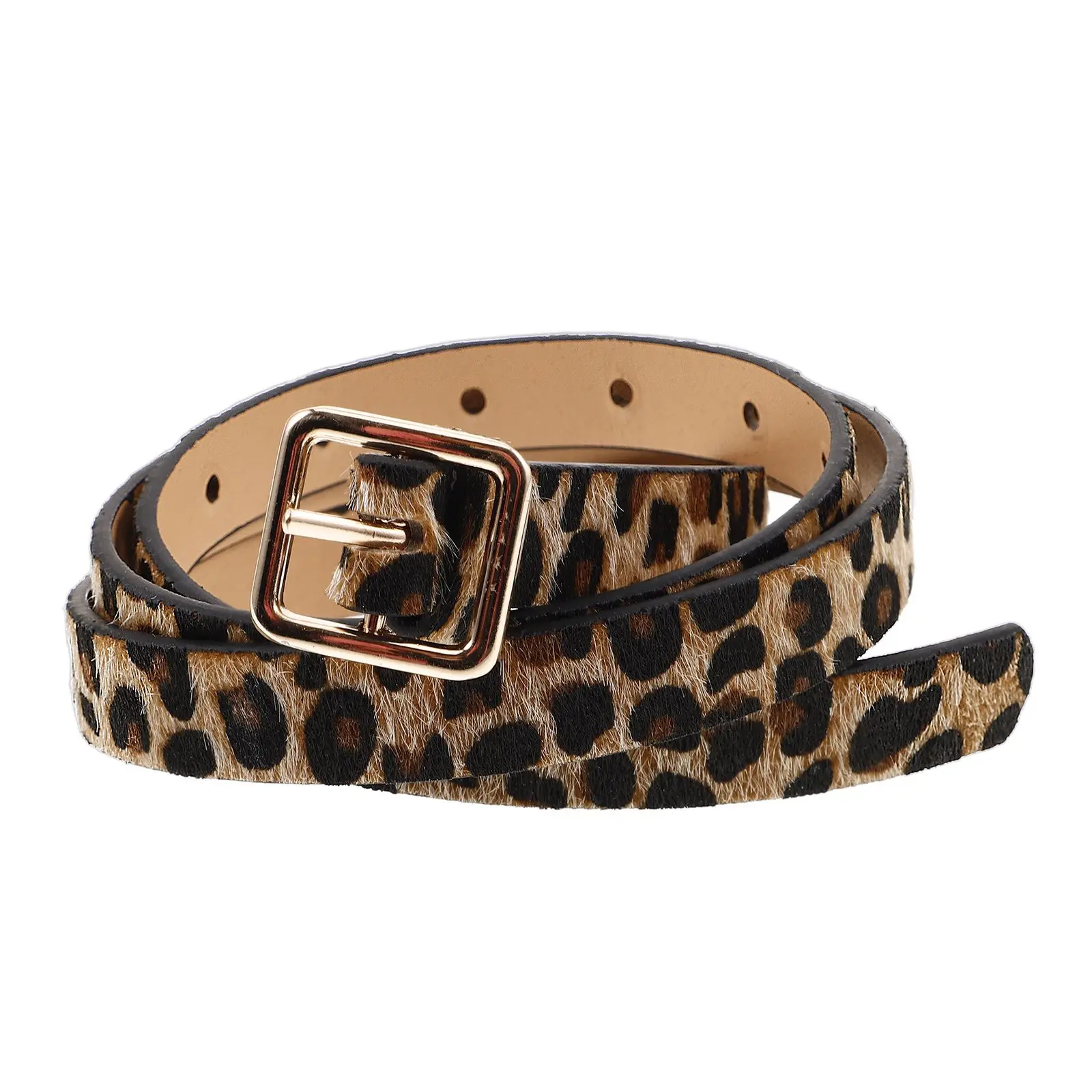 

Leopard Print Belt Women Belts for Jeans Pants Thin Elasticity Fashion PU Vintage Style Ladies Accessories
