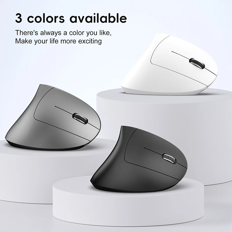 

Vertical Mouse 2.4g+bt5.1 Dual-mode Wireless Mice Mute Prevention Mouse Hand 6d Rechargeable Type-c 2400dpi Gaming Mouse