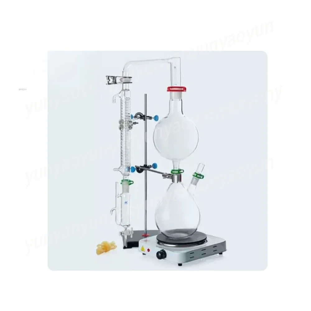 500/1000/2000ml Hydrosol Distillation Equipment Graham Condenser Essential Oil Extraction Separator Device