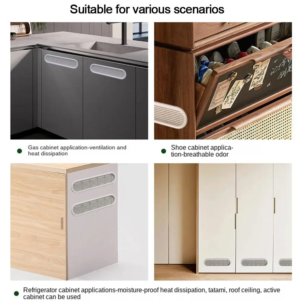 

Декоративная прямоугольная вентиляционная решетка из дышащей сетки, пластиковая, разных размеров, для шкафов и обувниц