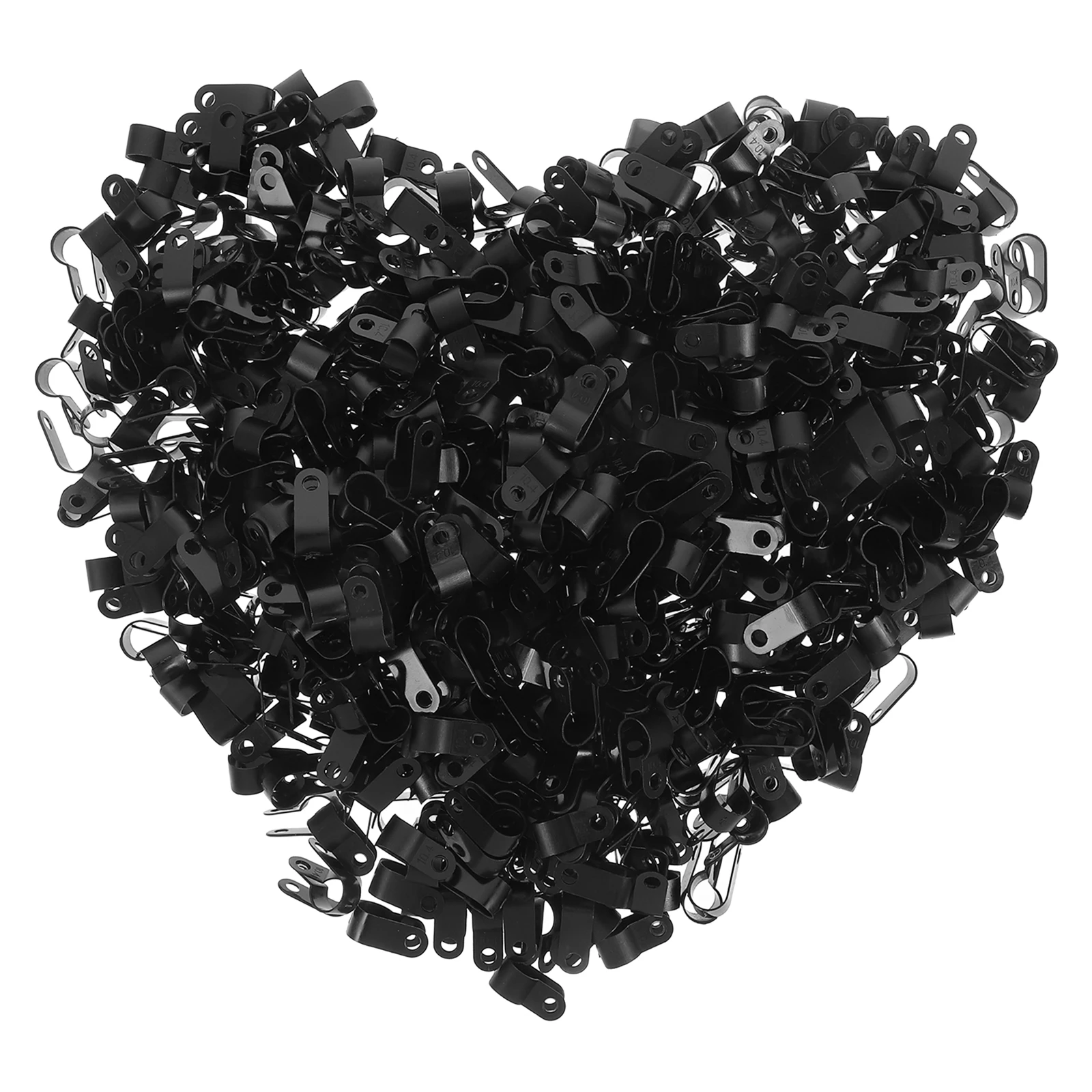 

1000pcs Black 5. Nylon Cable Clips Wire Management Home Office Electrical Cord Clamps Fix Cables Storage Solution ganizer