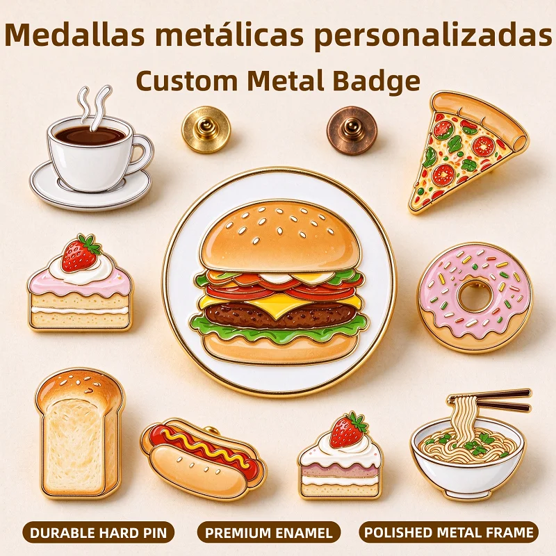Custom Logo Metal Badges Wholesale Bulk Corporate Gift Supplier Maker No Minimum Manufacture Cute Anime Zinc Alloy Metal Badges