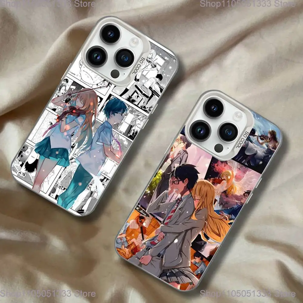 

Comic Your L-Lie in A-April Phone Case For iPhone 16,15,14,13,12,11,Pro,XS,Max,Plus,Mini,SE White Candy Matte Shockproof Cover