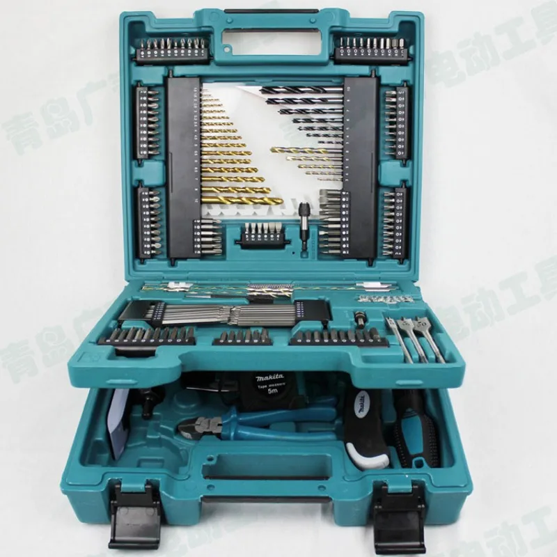 MACCESS series manual tool set for household use, equipped with 200 piece batch head drill bits for electric drills