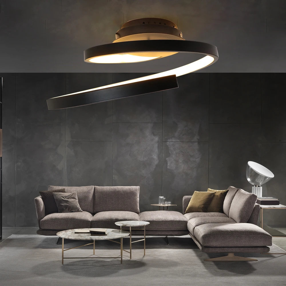 Ceiling Hanging Chandelier Led Circle Rings Modern Silver Loft Living Dining Room Kitchen Lighting Fixture Indoor Decor