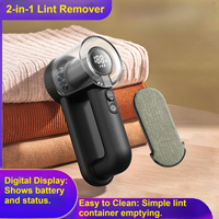 2-in-1 Rechargeable Fabric Shaver Electric Lint Remover with Digital Display Sweater Shaver Lint Shaver for Clothing Blanket