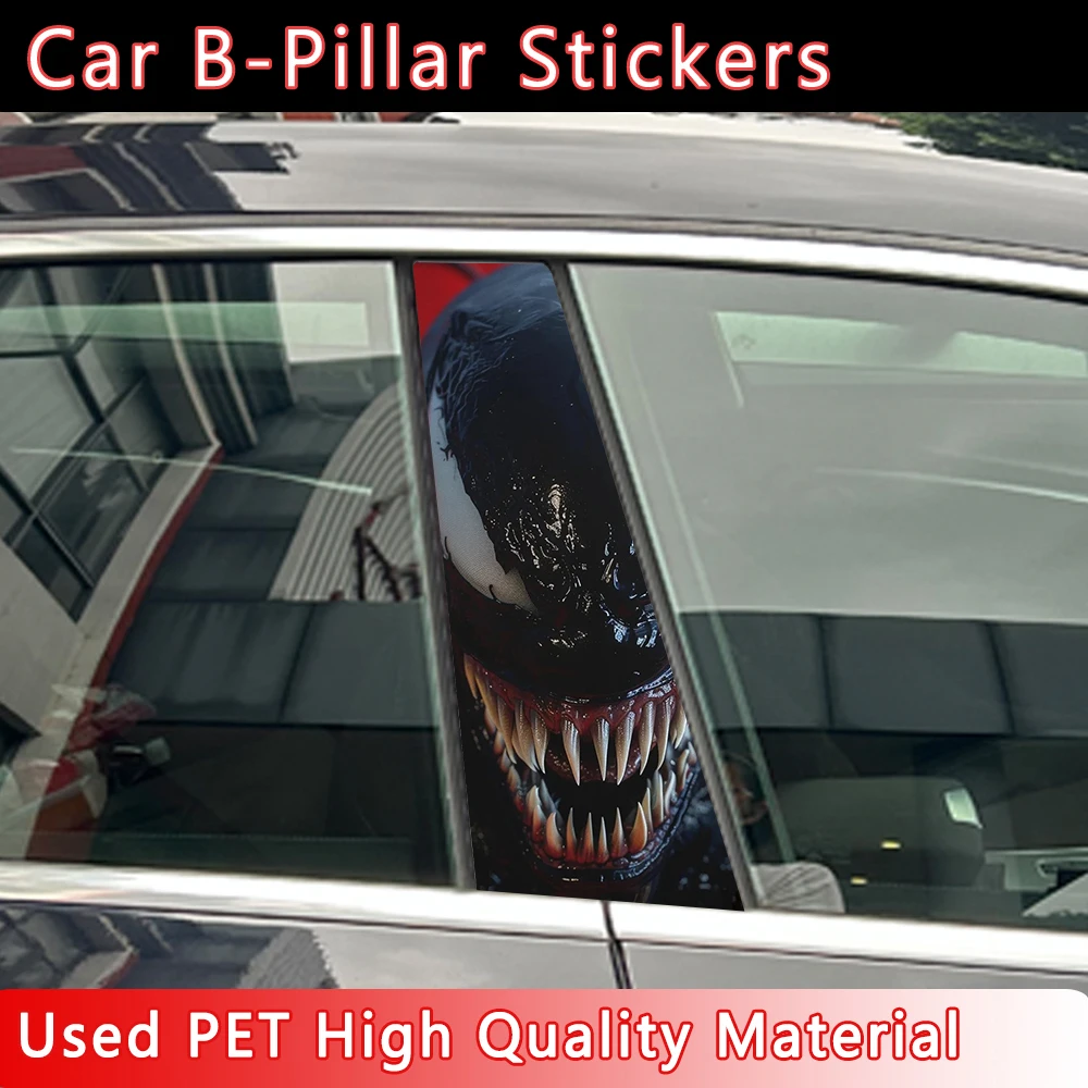 Graffiti Venom Car Stickers Auto B Pillar Waterproof Cool Decoration Cover Scratches Sunscreen Car Doors Pillar Vinyl Decals