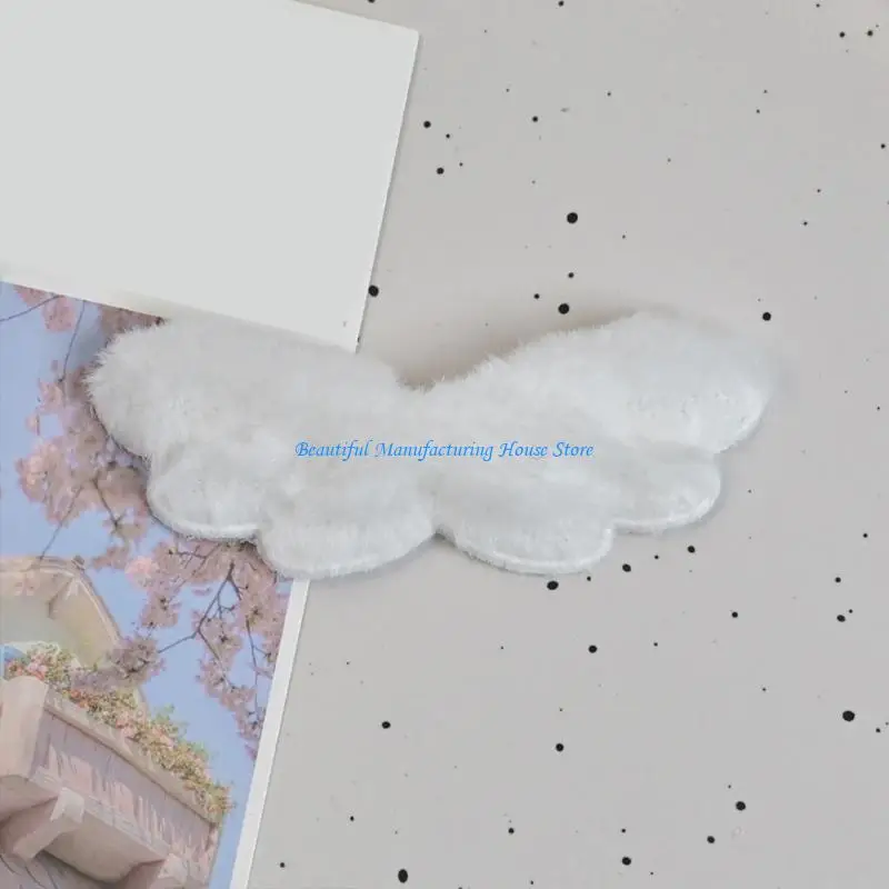 E56A Plush Wing Appliques Headbands Decors Clothing Garments Crafting Supply - Image 3