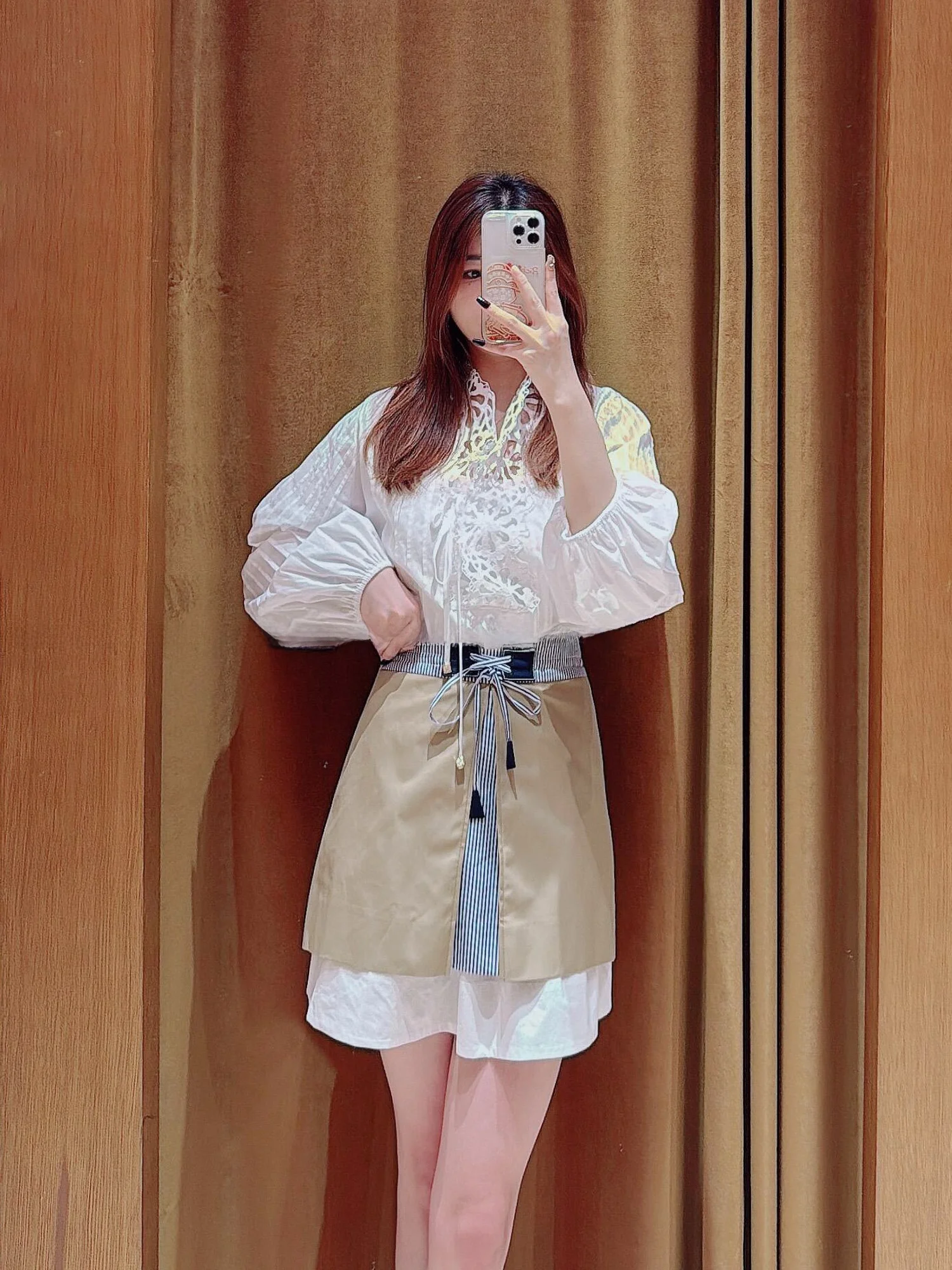 الرجعية مخطط التعادل تنورة الخصر عارضة Faionable الصيف جديد Sle عالية الخصر ألف خط تنورة تخفيف تصميم بسيط ort تنورة