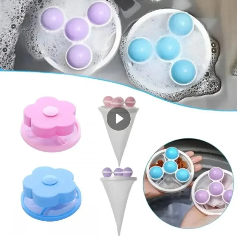 Pet Hair Remover Washing Machine Floating Lint Filter Bag Reusable Laundry Ball Clothes Hair Cleaning Tools Cat Hair Catcher