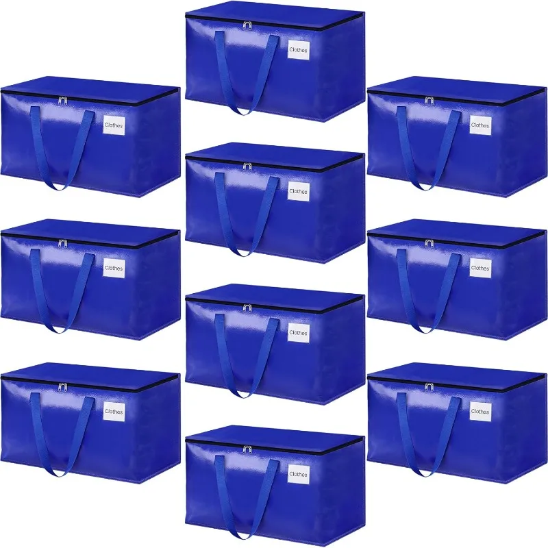 

Heavy Duty Moving Boxes-Moving Bags with Zipper, Reinforced Handles and Tag Pocket-Collapsible Moving Supplies-Totes