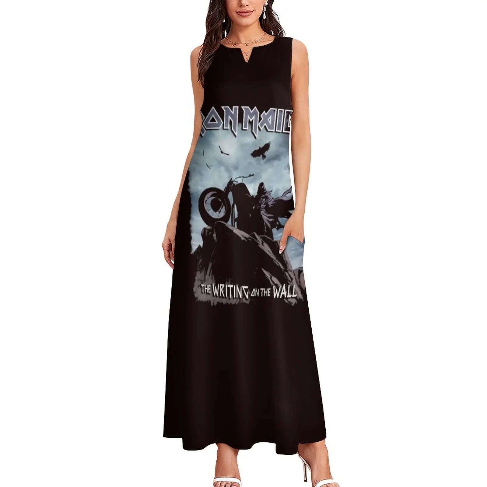 The Writing on the Wall Biker Long Dress Woman fashion sexy dress Elegant gowns