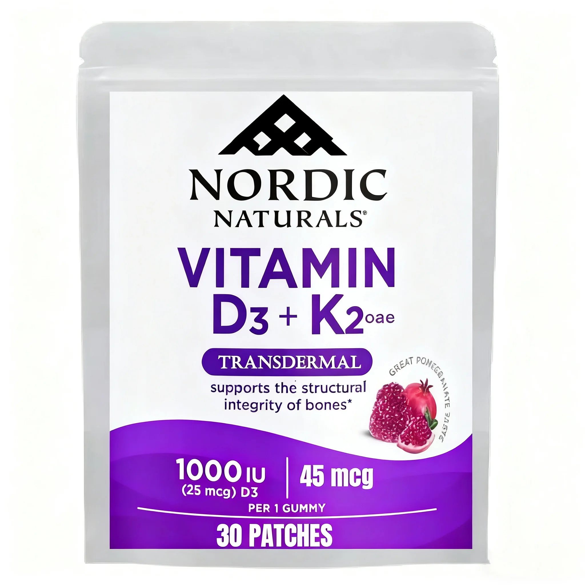 فيتامين D3 + k2 بقع الرمان عبر الجلد مع المغنيسيوم Bisglycinate لدعم المناعة تعزز صحة القلب 30 رقعة