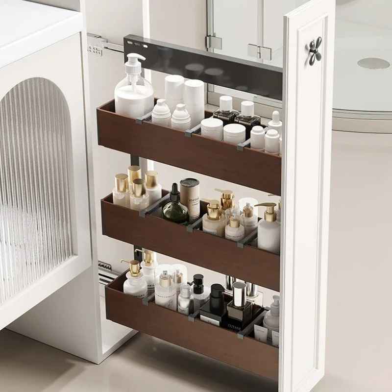 Bathroom half wall side pull basket pull cabinet drawer dry and wet separation