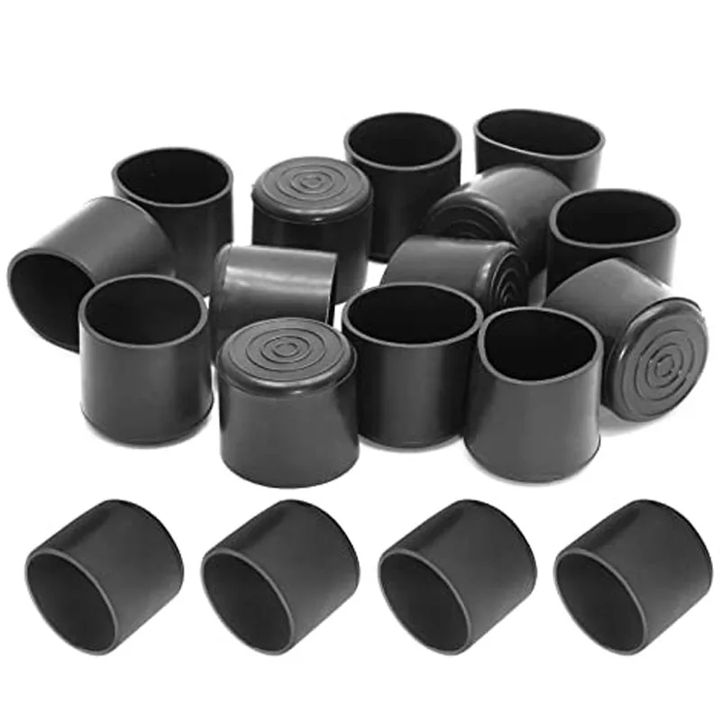 Round Chair Leg End Caps 6mm-50mm Black PVC Anti-Slip Furniture Leg Covers Floor Protector Anti-Scratch Rubber Table Toe Tips