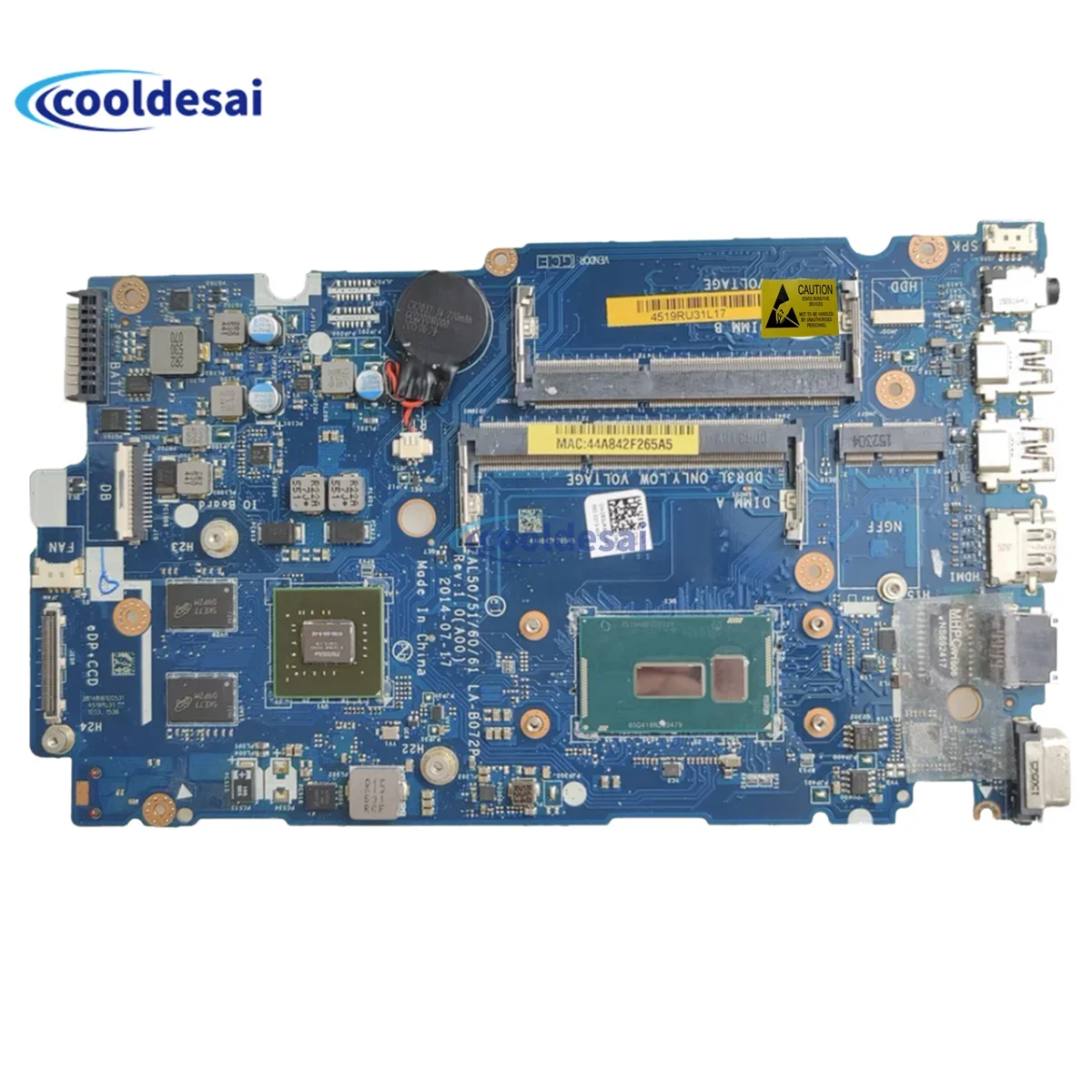 

Материнская плата для ноутбука DELL Latitude L3450 L3550 LA-B072P 08GJR6 0KFY45 0YG5J7 076F94 0Y05J7 I3 I5 I7 830M 2G, материнская плата для ноутбука