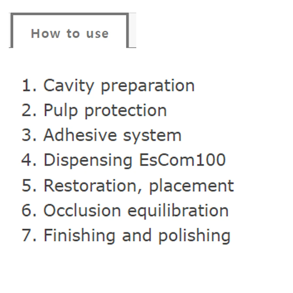 Escom 100 Korean Spident 4g Escom100 Light Curing Teeth Filling Dentist Cilinc Materials Products