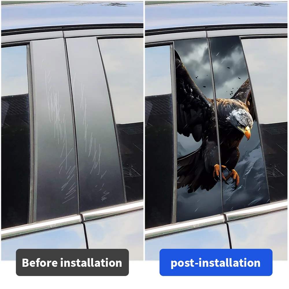 Cool Eagle Car Stickers Funny Auto B Pillar Waterproof Decoration DIY Cover Car Doors Pillar Sunscreen Decals Auto Accessories