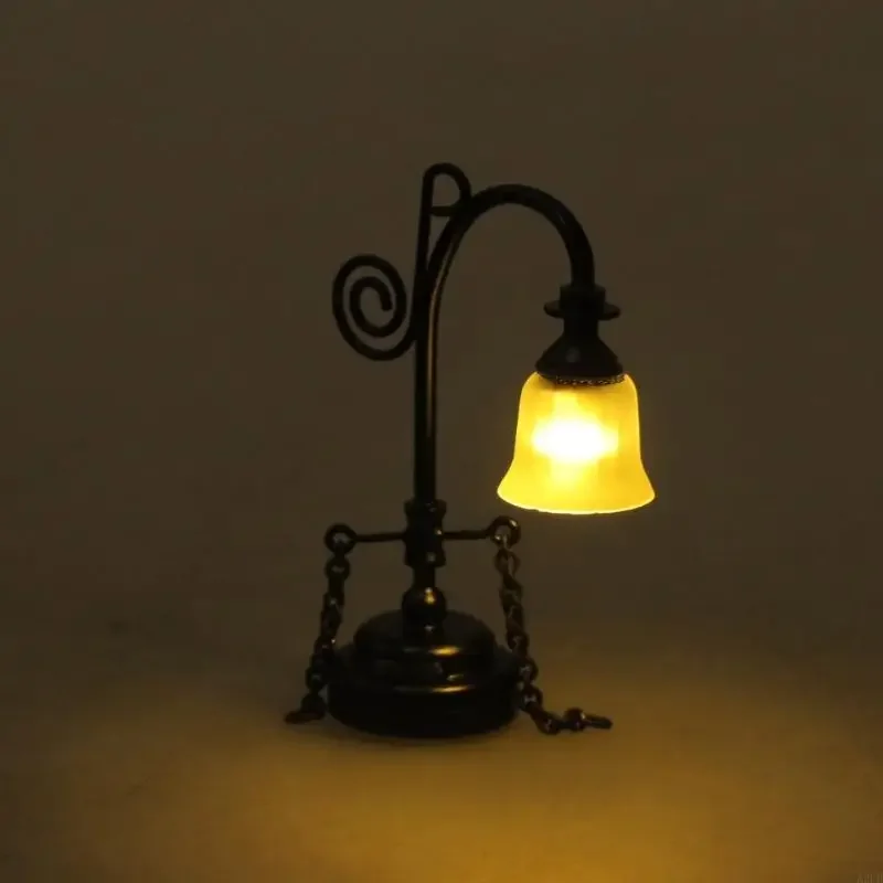 シャンデリア寝室の天井ランプミニチュア家具モデルドールハウスアクセサリー現実的な照明おもちゃプレイセット 1:12 15UB