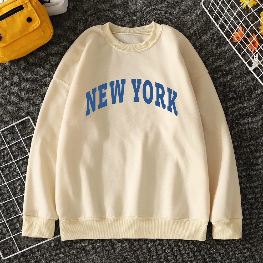 New York, Usa City Print Printed Mens Hoody Autumn Shoulder Drop Pullovers Harajuku O-Neck Clothes Casual Soft Mens Sweatshirts