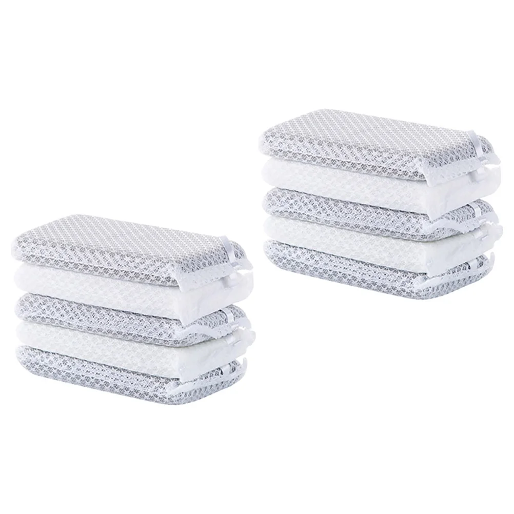 

10Pcs Kitchen Sponge Pad Reusable Strongly Water Absorbing Easy Wring Out Comfortable Grip Multi-Functional Sponge Scouring Pads