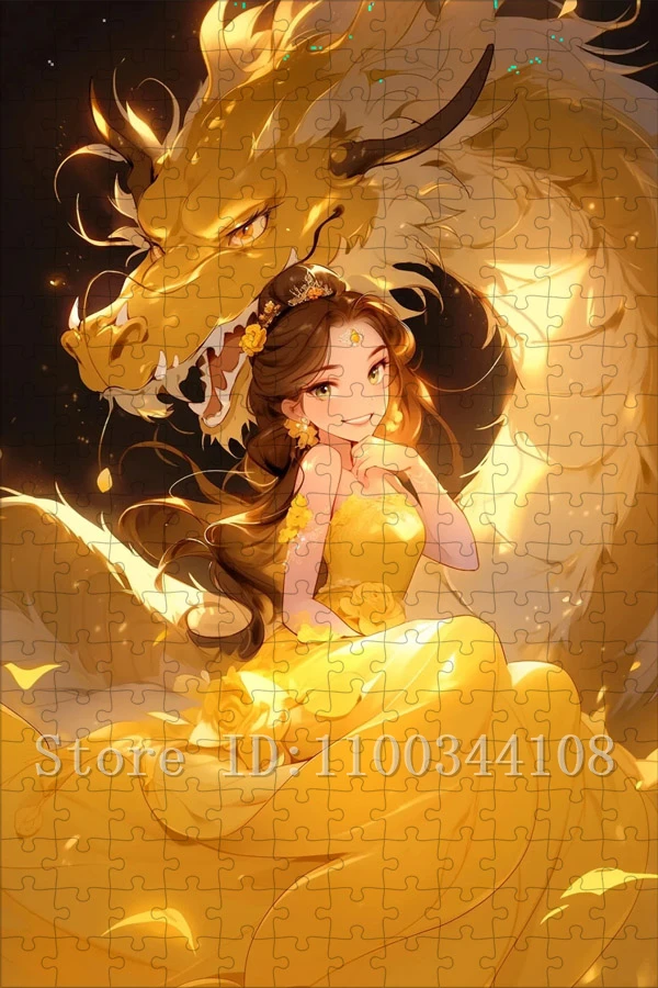 Disney Princess Puzzles Girls Unique Gifts Handmade Toys Belle Jasmine Elsa Mulan Jigsaw Puzzles Decompressing Game Toys