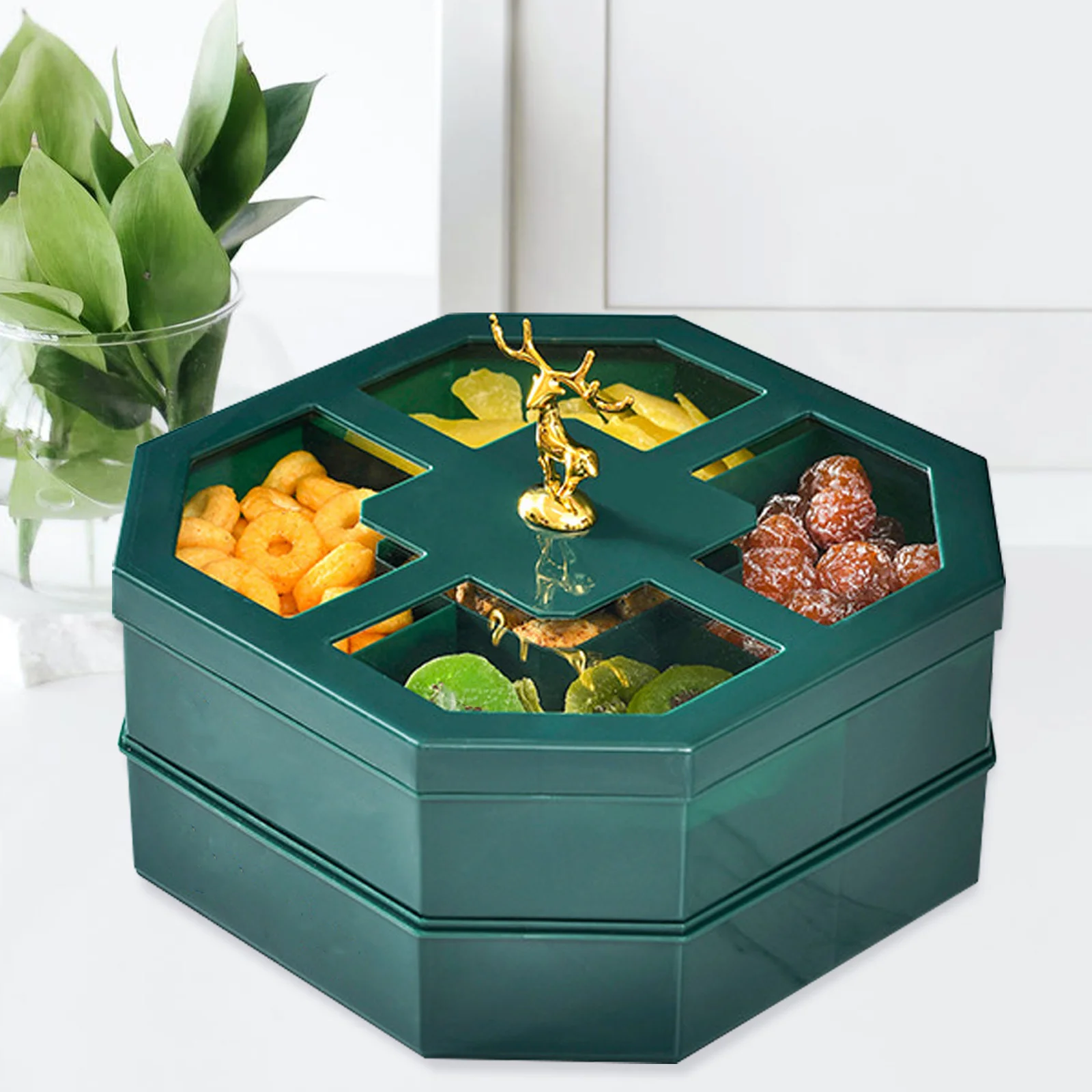 

Snack Serving Box Multi Grid Dried Fruit Storage Tray Candy Case Desktop Practical Snack Holder for Home Party