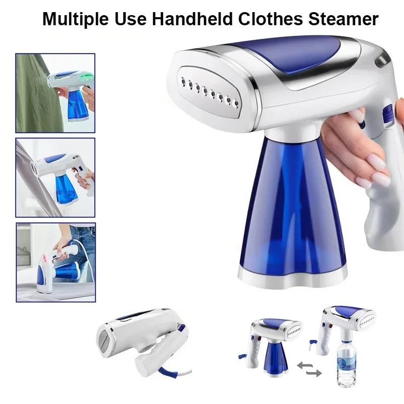 

1600W Handheld Garment Steamer Folding Handle 3 Speed Support Flat /Vertical /Clamp Use 250ml Clothes Steaming Iron for Travel