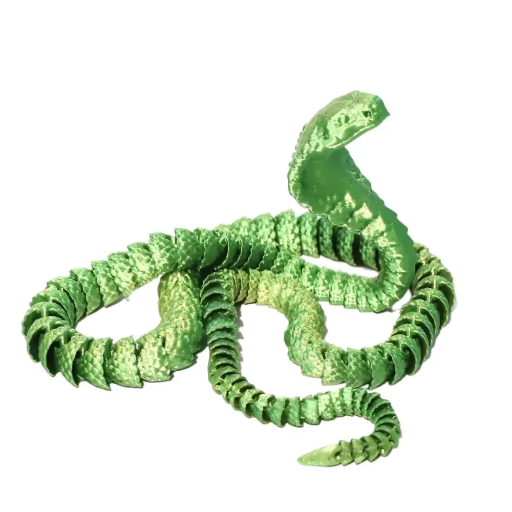 Realistic 3D Printed Snake Multicolor Rotatable Animal Simulation Model PLA Simulation 3D Printing Model Car Decoration