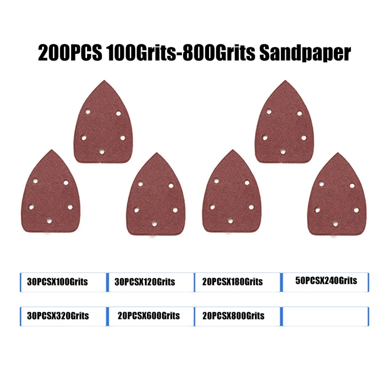 200 قطعة 100Grits-800Grits ماوس التفاصيل ساندر الصنفرة ورقة الرملي ل 140 مللي متر x 90 مللي متر الرملي