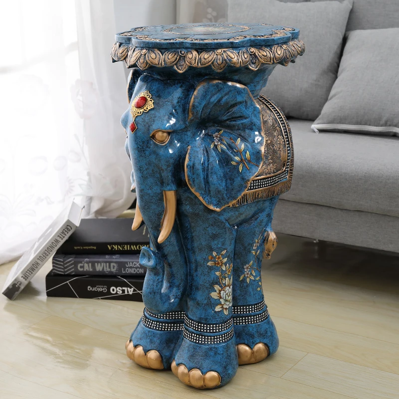 Sgabello alto elefante in stile europeo, decorazione del soggiorno, vaso per la casa, sgabello, ornamento per l'inaugurazione della casa