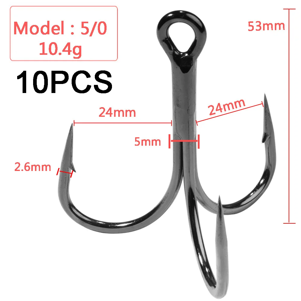 4X Treble Hooks 1#-10/0# Full Size Fishhook Super Sharp High Strength  Carbon Steel Angle Anchor Barbed Pesca Large Fishing Hook - AliExpress 18